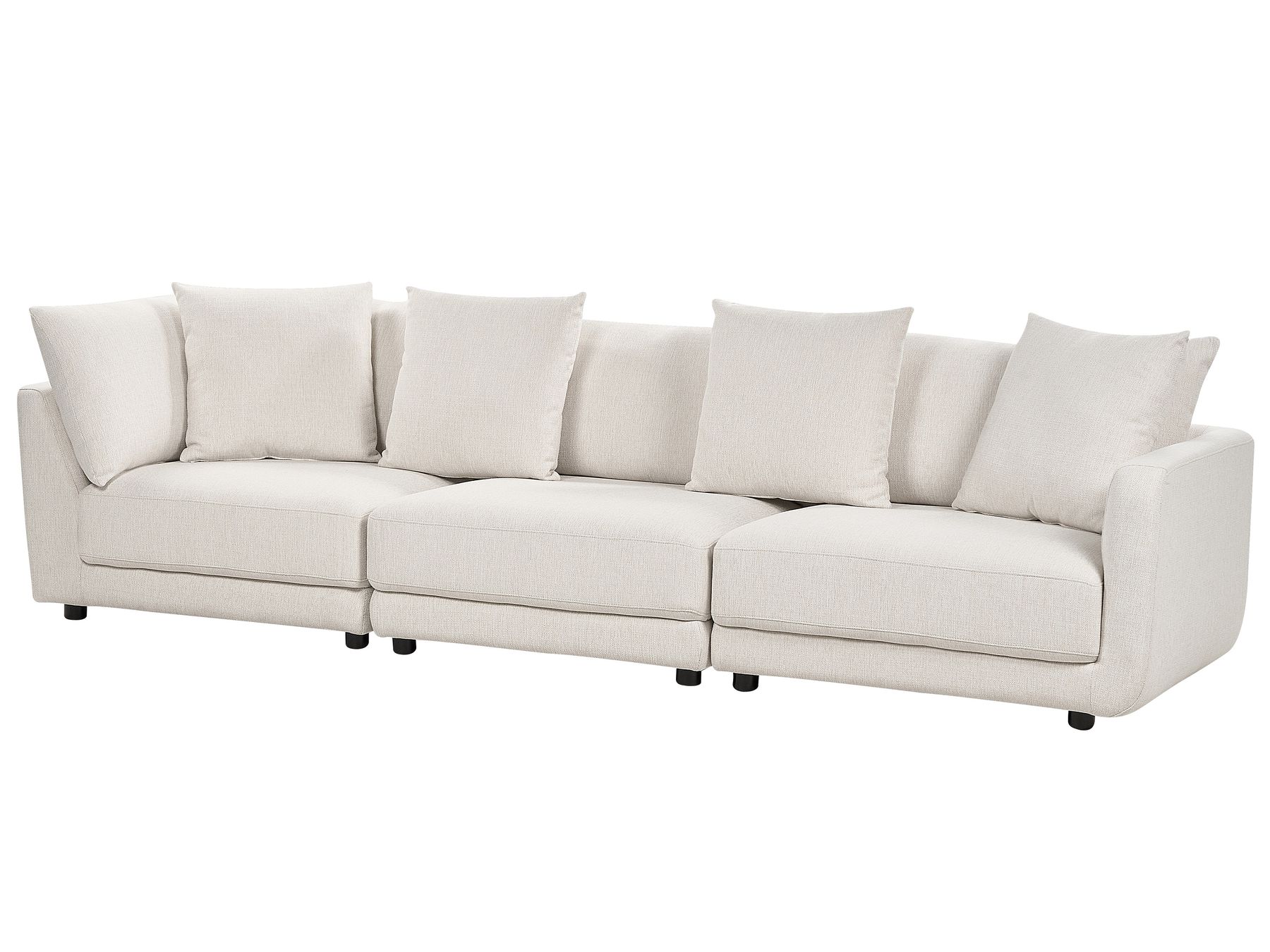 3 Seater Fabric Sofa with Ottoman Off-White SIGTUNA