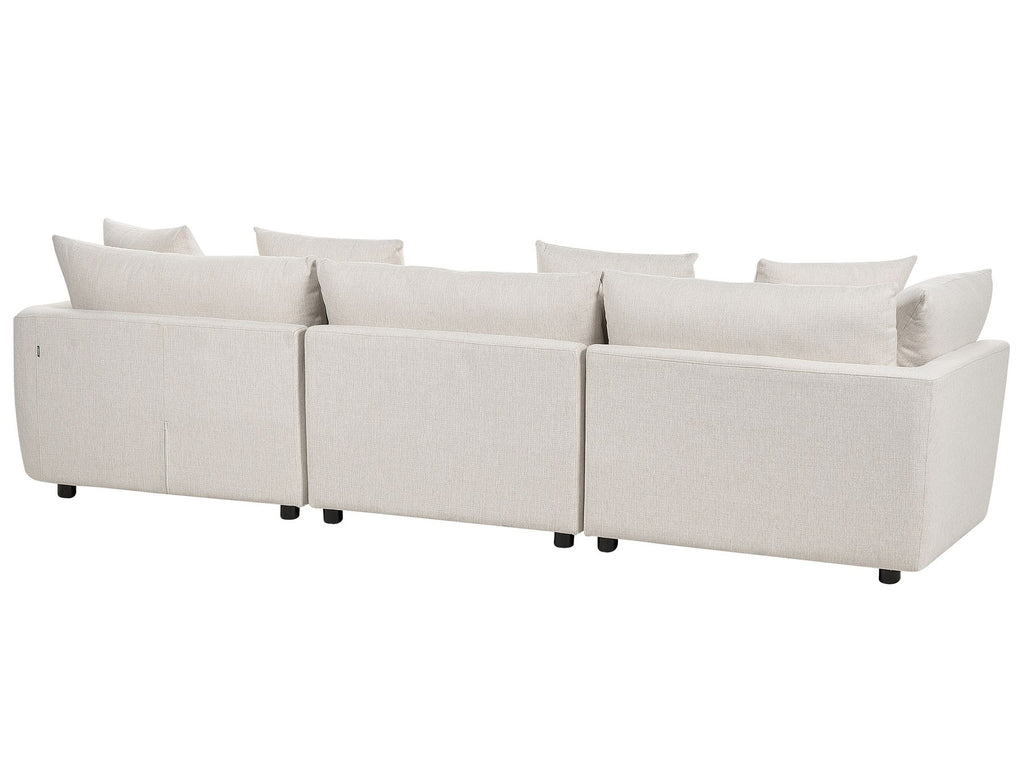 3 Seater Fabric Sofa with Ottoman Off-White SIGTUNA