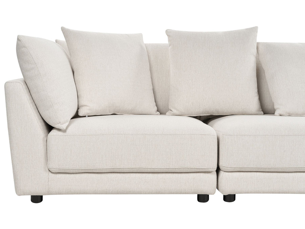 3 Seater Fabric Sofa with Ottoman Off-White SIGTUNA