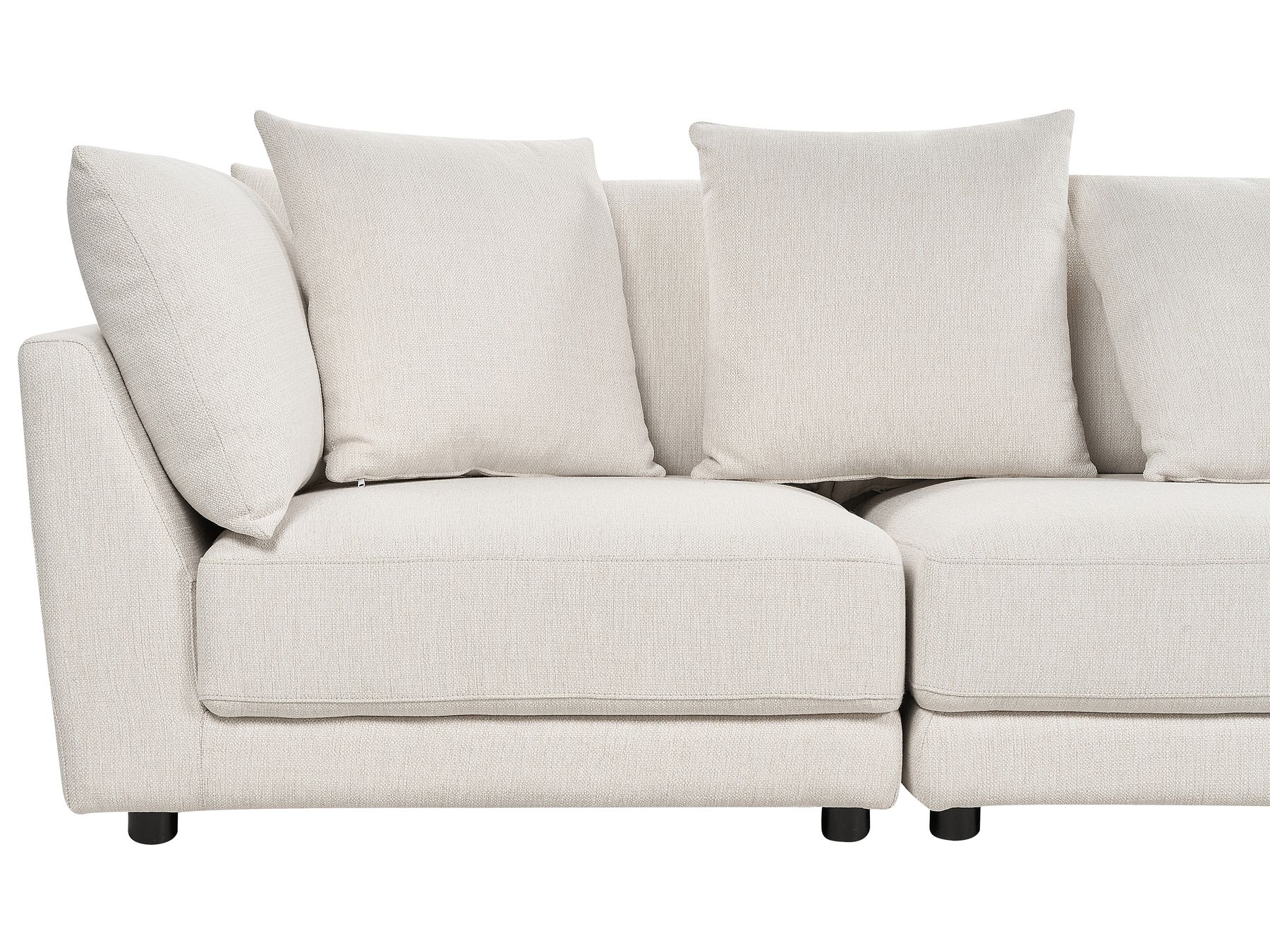 3 Seater Fabric Sofa with Ottoman Off-White SIGTUNA