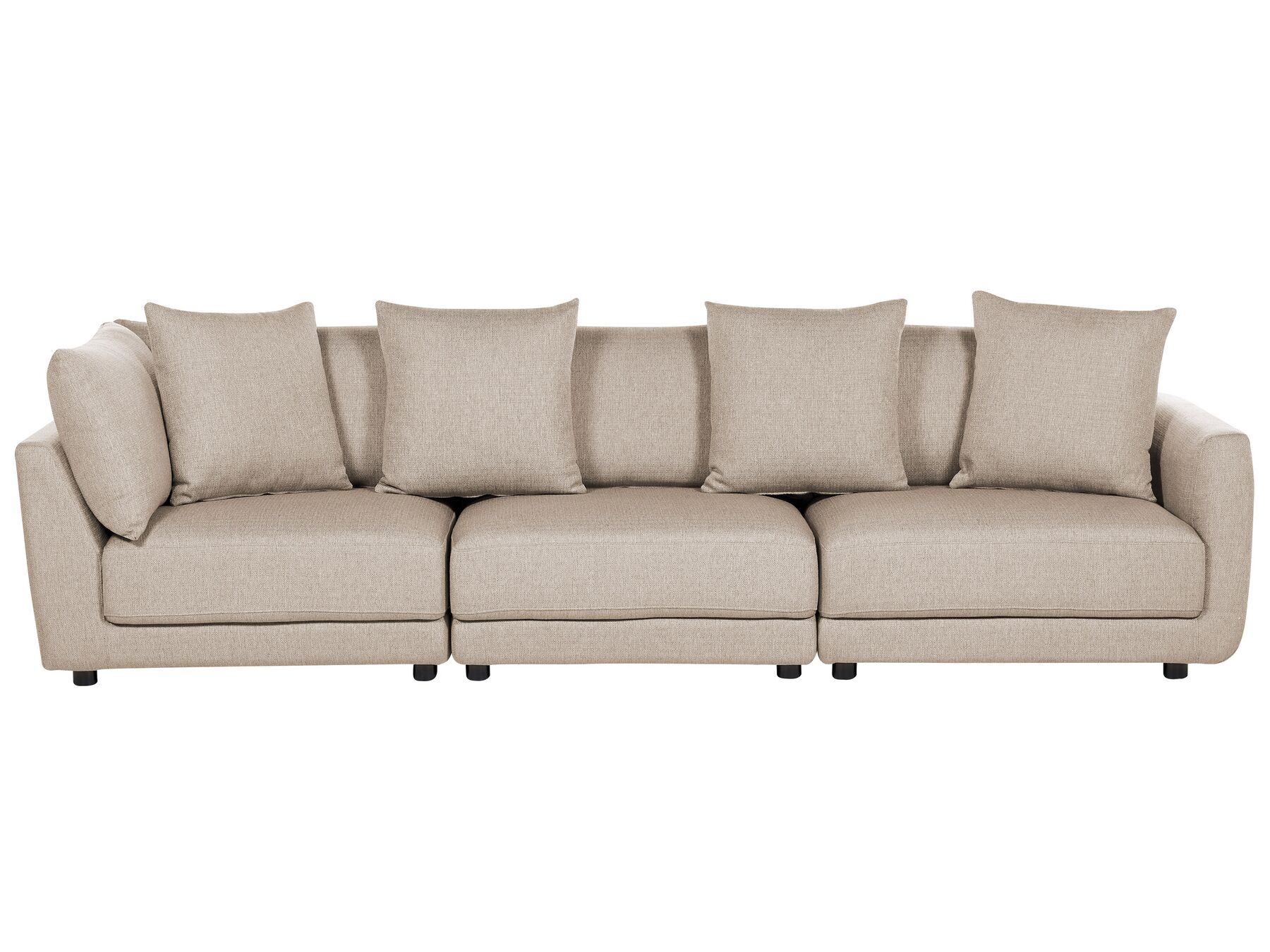 3 Seater Fabric Sofa with Ottoman Beige SIGTUNA