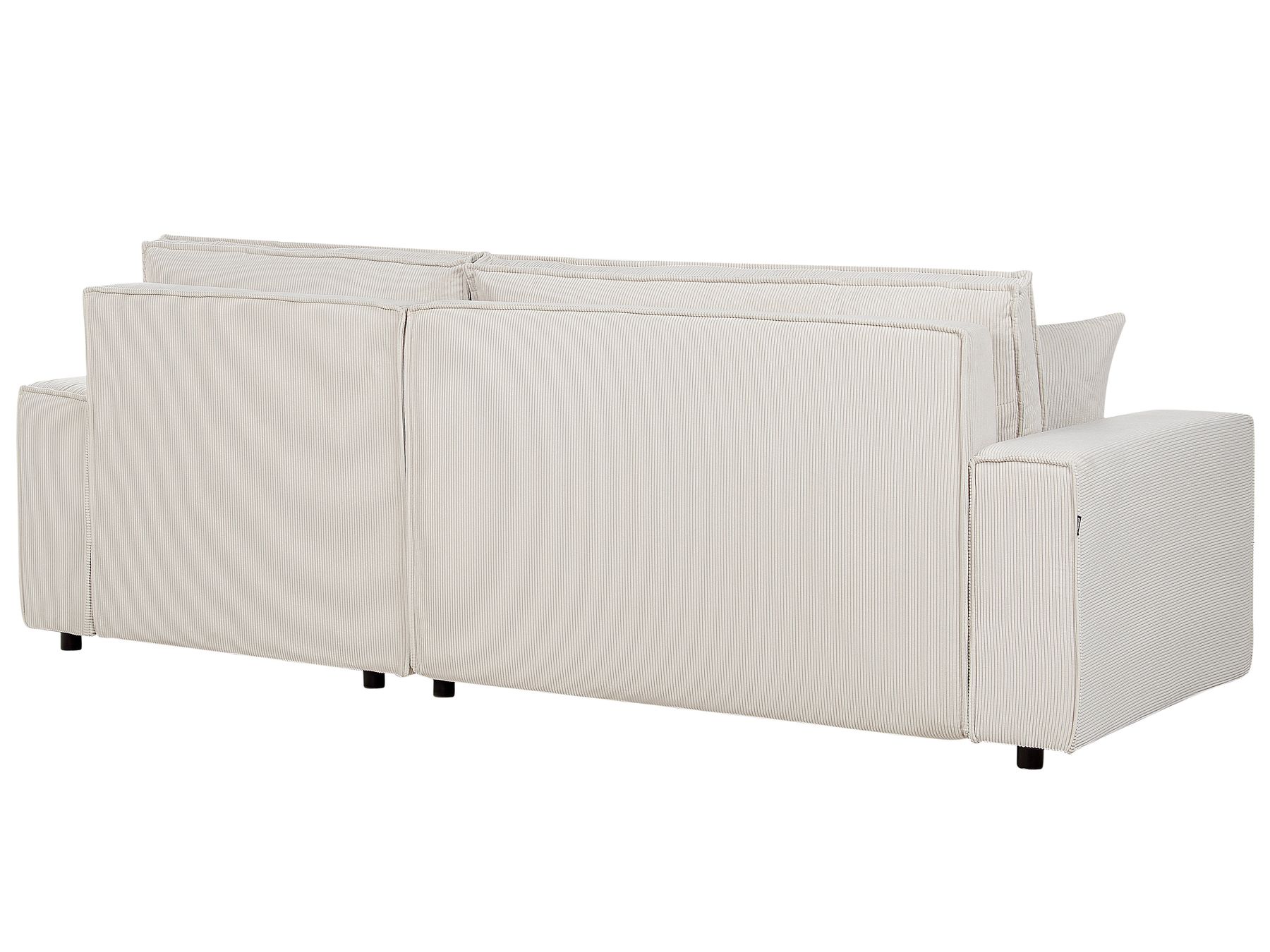 Corner Sofa Bed ABACKA Corduroy Off-White 3 Seater Left Hand