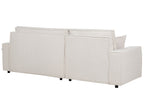 Corner Sofa Bed ABACKA Corduroy Off-White 3 Seater Right Hand