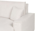 Corner Sofa Bed ABACKA Corduroy Off-White 3 Seater Right Hand