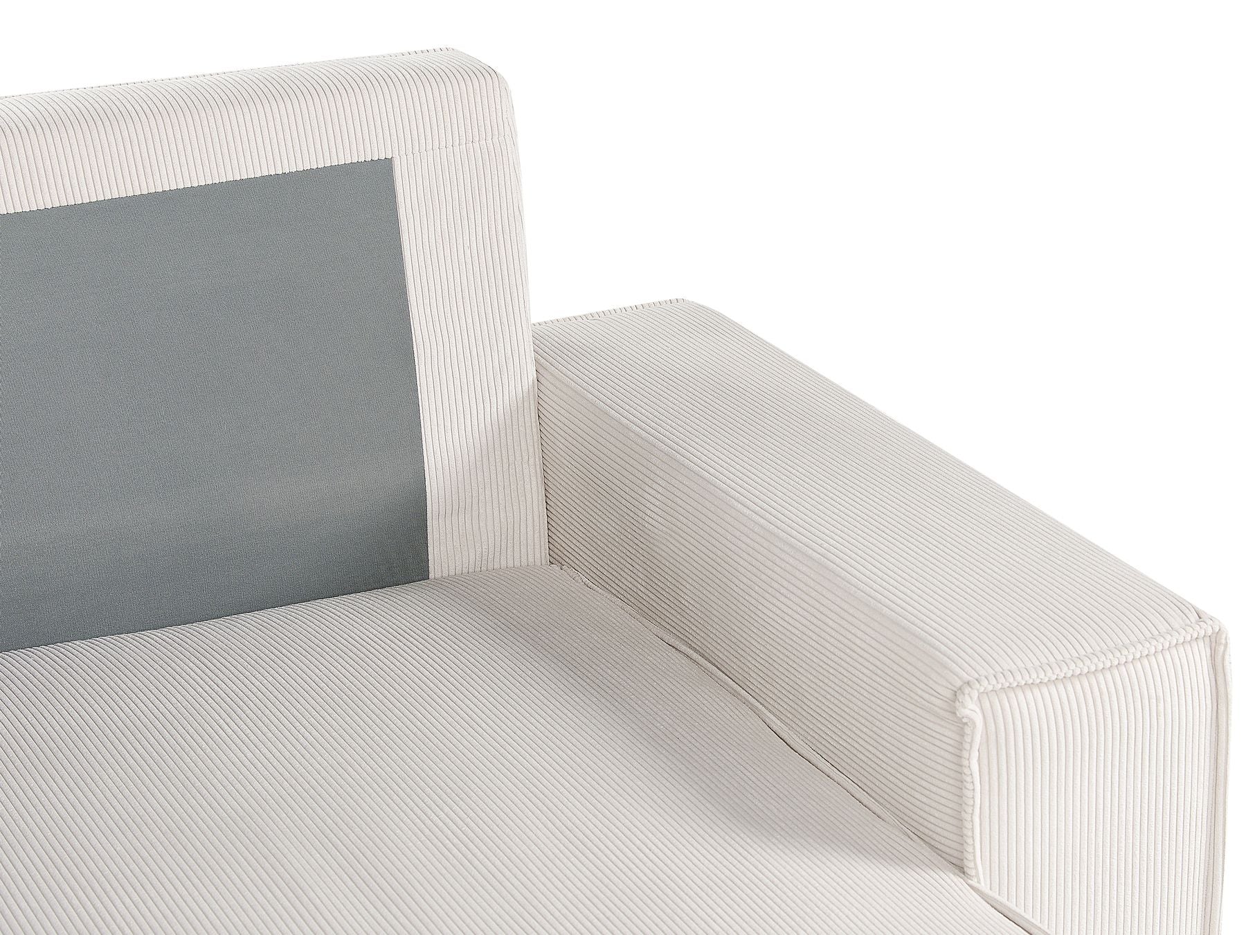 Corner Sofa Bed ABACKA Corduroy Off-White 3 Seater Right Hand