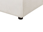 Corner Sofa Bed ABACKA Corduroy Off-White 3 Seater Left Hand