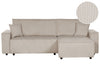 Corner Sofa Bed Corduroy Beige 3 Seater Left Hand