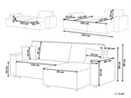 Corner Sofa Bed ABACKA Corduroy Beige 3 Seater Left Hand