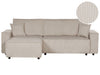 Corner Sofa Bed Corduroy Beige 3 Seater Right Hand