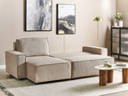 Corner Sofa Bed ABACKA Corduroy Beige 3 Seater Right Hand