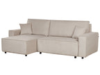 Corner Sofa Bed ABACKA Corduroy Beige 3 Seater Right Hand