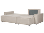 Corner Sofa Bed ABACKA Corduroy Beige 3 Seater Left Hand