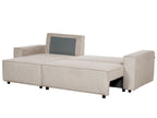 Corner Sofa Bed ABACKA Corduroy Beige 3 Seater Right Hand