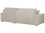 Corner Sofa Bed ABACKA Corduroy Beige 3 Seater Left Hand