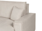 Corner Sofa Bed ABACKA Corduroy Beige 3 Seater Right Hand