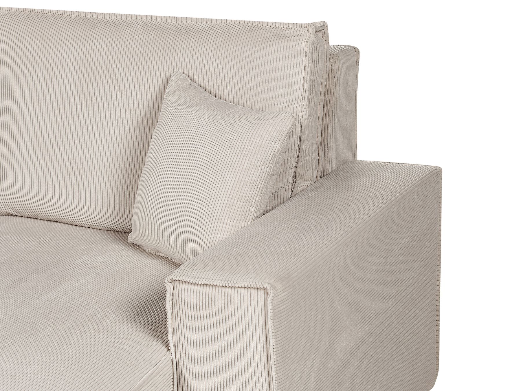 Corner Sofa Bed ABACKA Corduroy Beige 3 Seater Right Hand