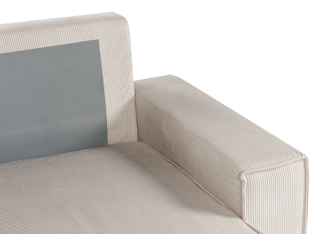Corner Sofa Bed ABACKA Corduroy Beige 3 Seater Right Hand