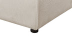 Corner Sofa Bed ABACKA Corduroy Beige 3 Seater Right Hand