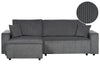 Corner Sofa Bed Corduroy Graphite Grey 3 Seater Right Hand