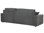 Corner Sofa Bed ABACKA Corduroy Graphite Grey 3 Seater Left Hand
