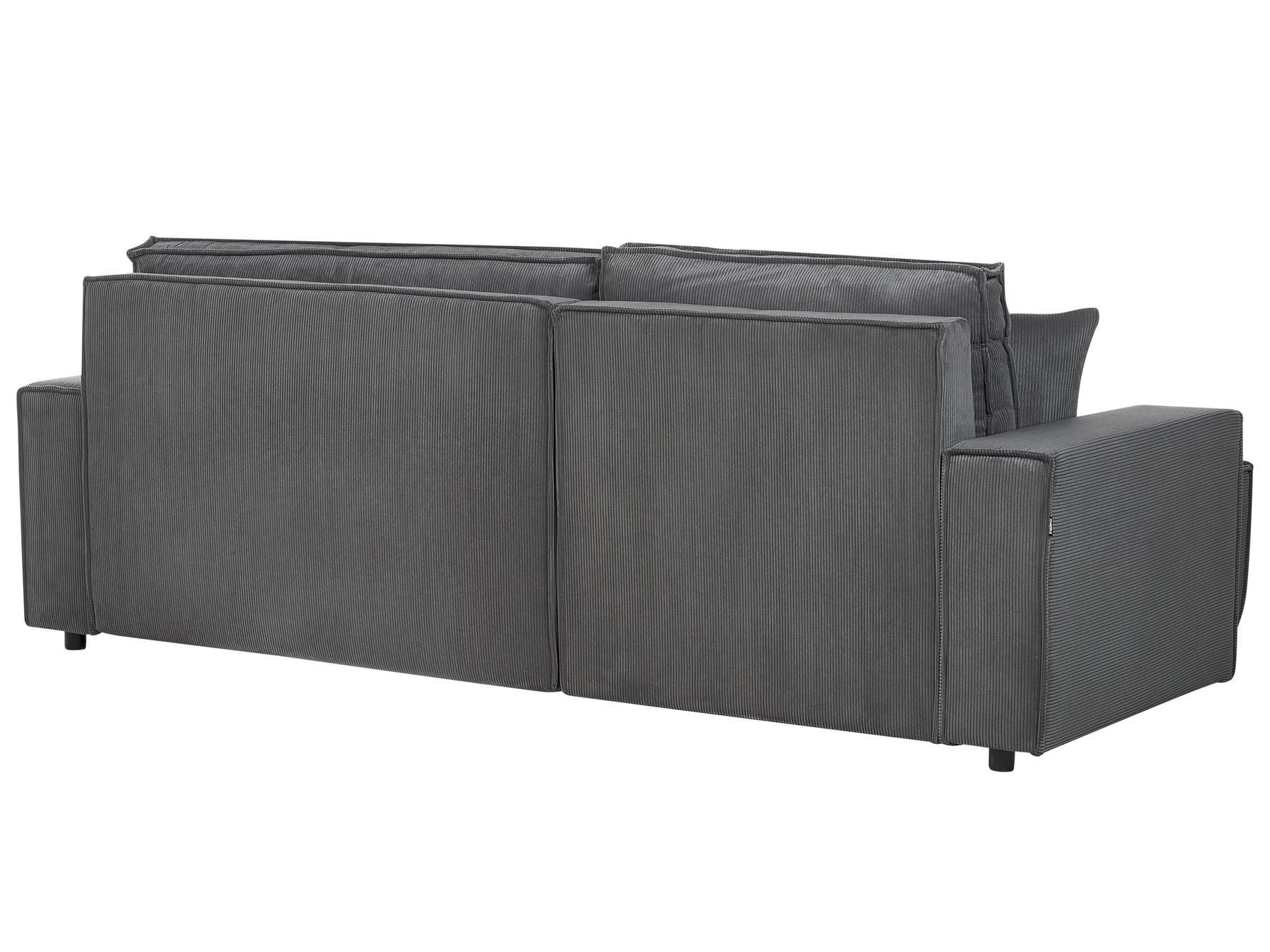 Corner Sofa Bed ABACKA Corduroy Graphite Grey 3 Seater Right Hand