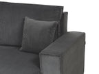 Corner Sofa Bed ABACKA Corduroy Graphite Grey 3 Seater Right Hand