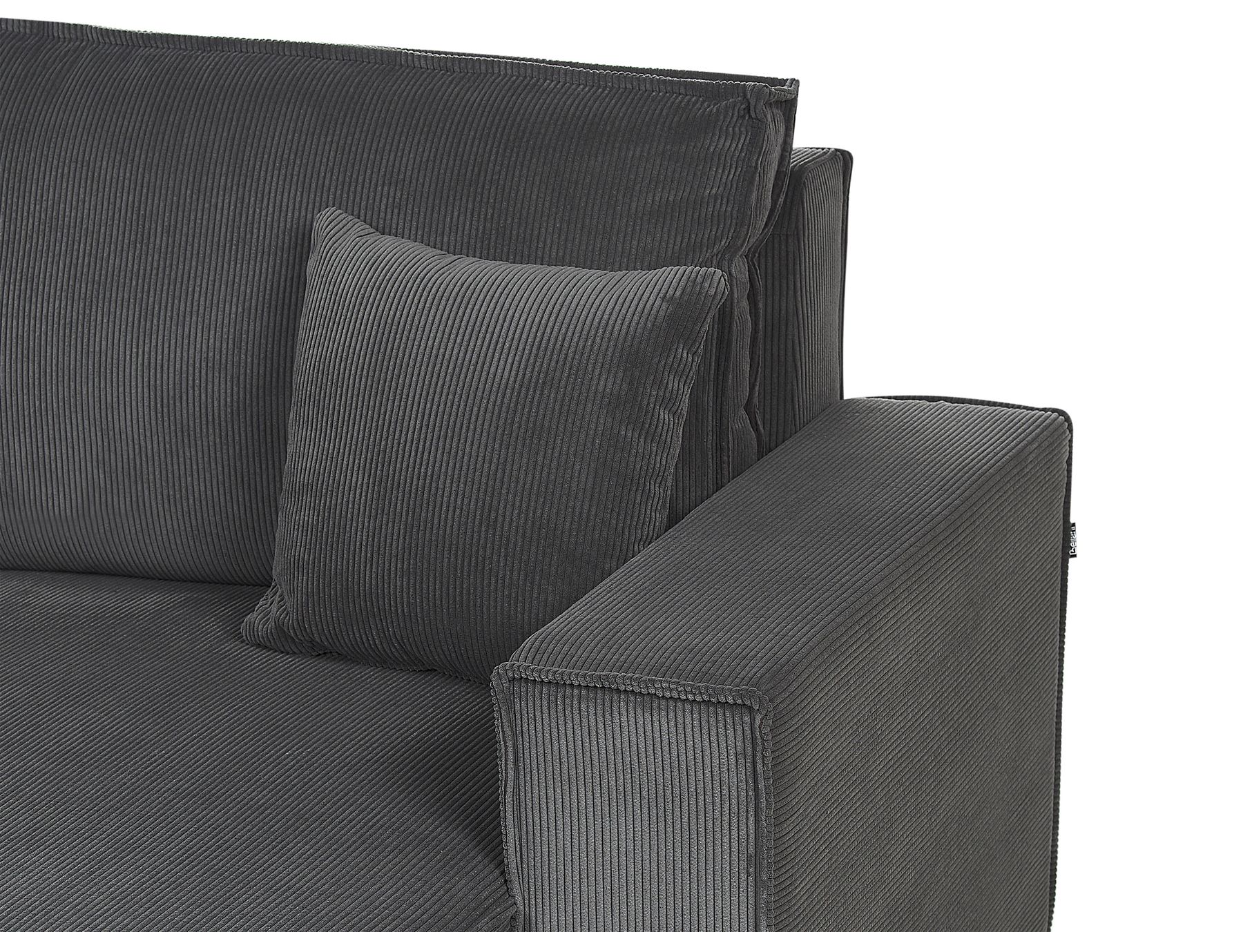 Corner Sofa Bed ABACKA Corduroy Graphite Grey 3 Seater Right Hand