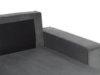 Corner Sofa Bed ABACKA Corduroy Graphite Grey 3 Seater Right Hand