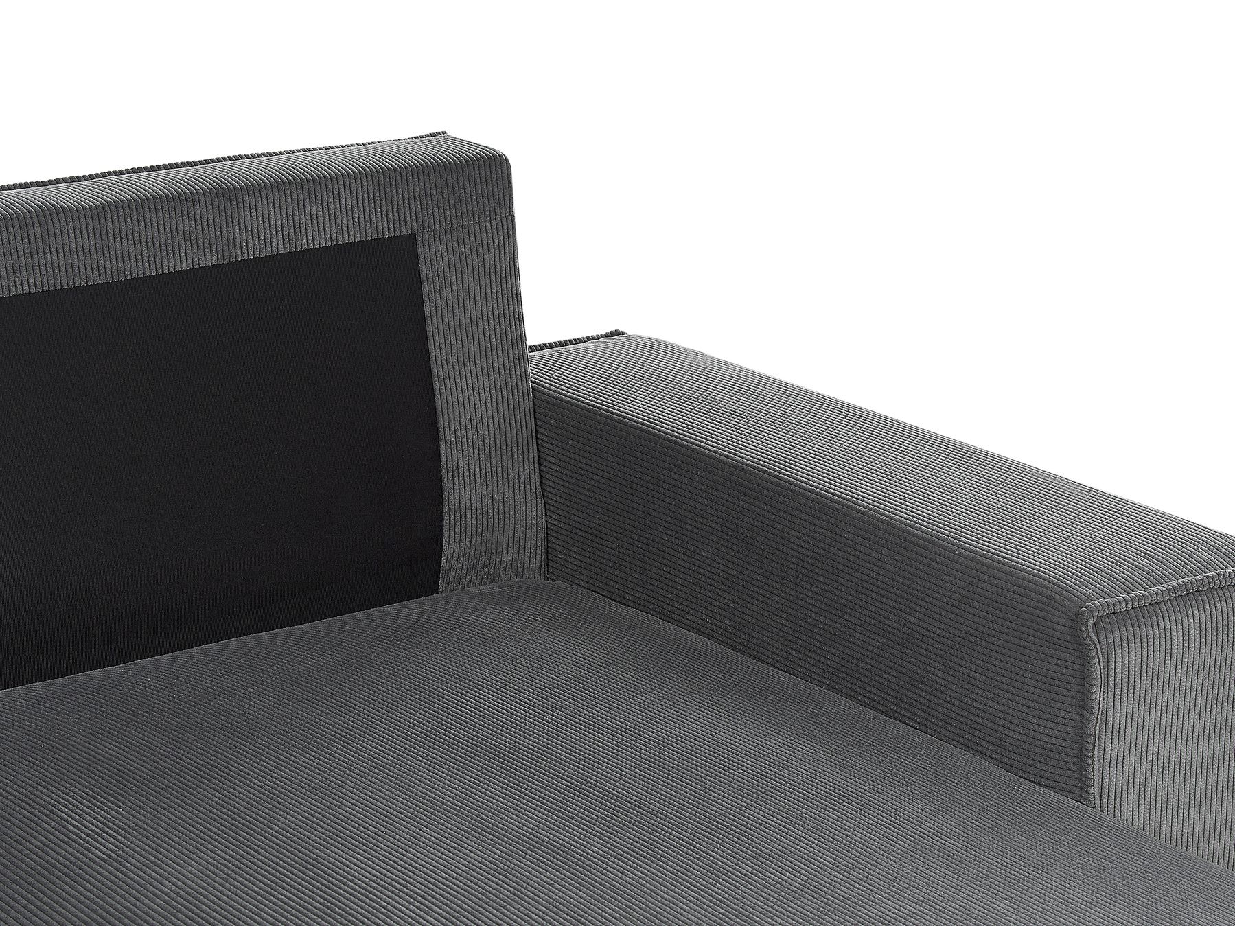Corner Sofa Bed ABACKA Corduroy Graphite Grey 3 Seater Right Hand