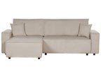 Corner Sofa Bed ABACKA Corduroy Beige 3 Seater Right Hand