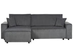 Corner Sofa Bed ABACKA Corduroy Graphite Grey 3 Seater Right Hand