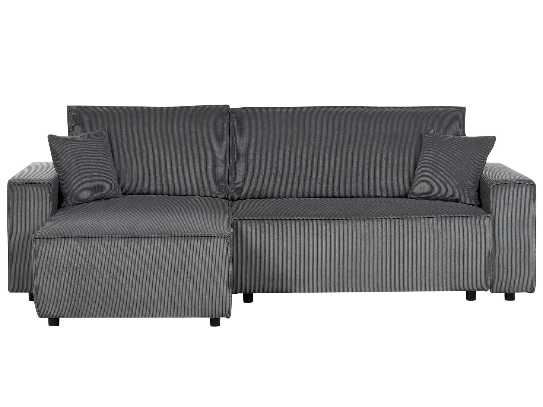 Corner Sofa Bed ABACKA Corduroy Graphite Grey 3 Seater Right Hand
