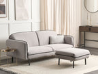 Fabric Sofa with Ottoman Light Grey TONSBERG