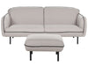 Fabric Sofa with Ottoman Light Grey