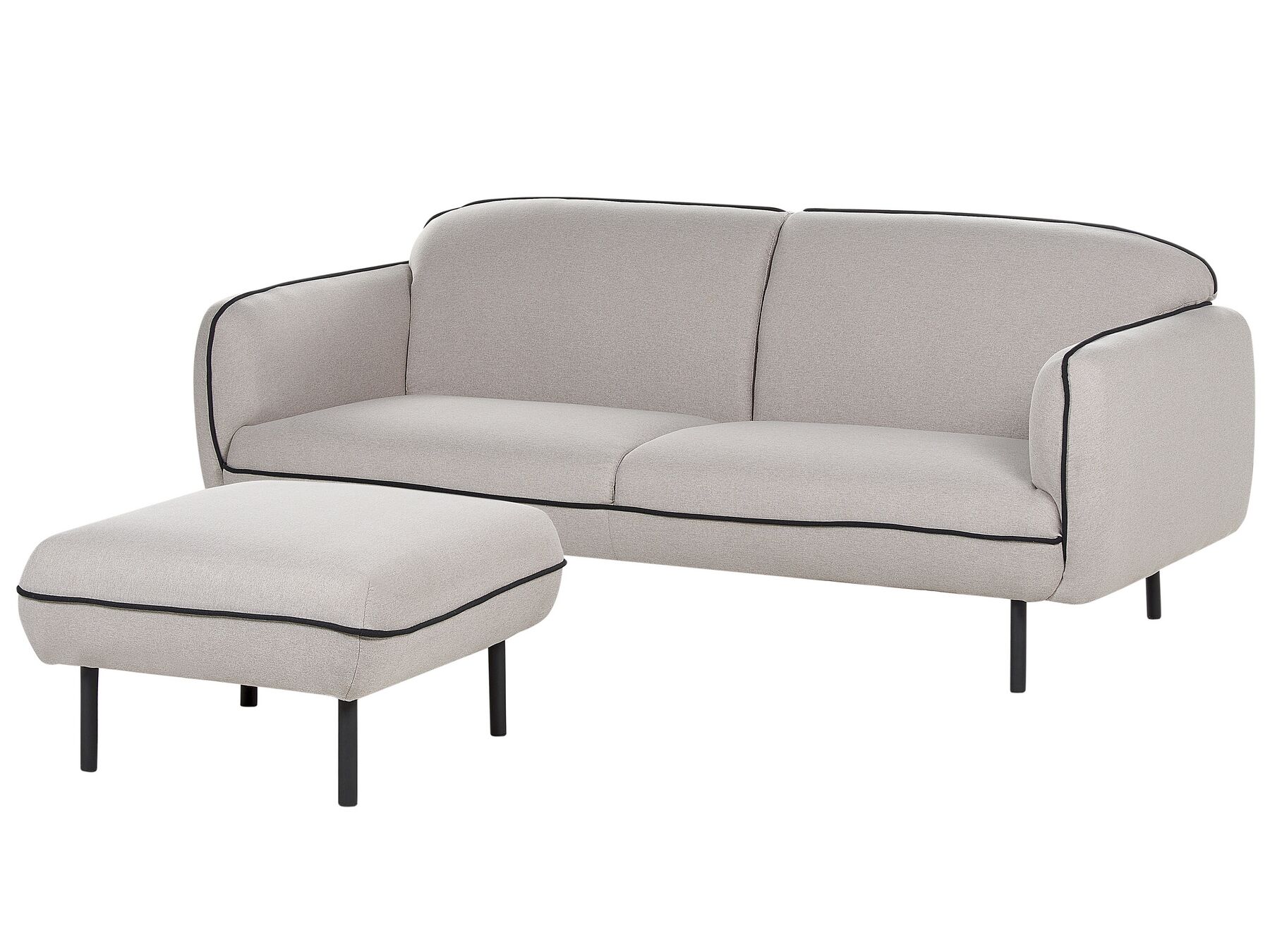 Fabric Sofa with Ottoman Light Grey TONSBERG