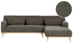 Corner Sofa SIMOS Corduroy Dark Green 3 Seater Left Hand