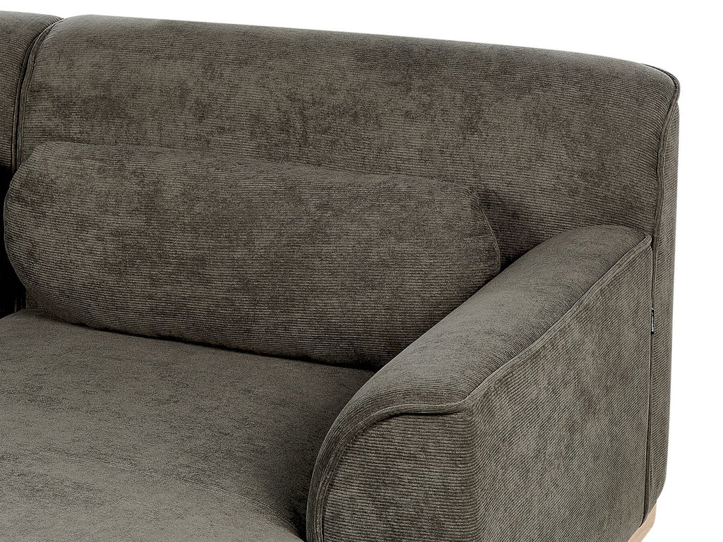 Corner Sofa SIMOS Corduroy Dark Green 3 Seater Right Hand
