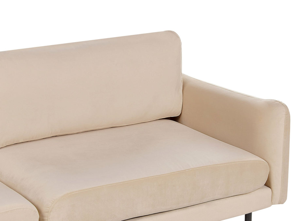 3 Seater Velvet Sofa Beige VINTERBRO