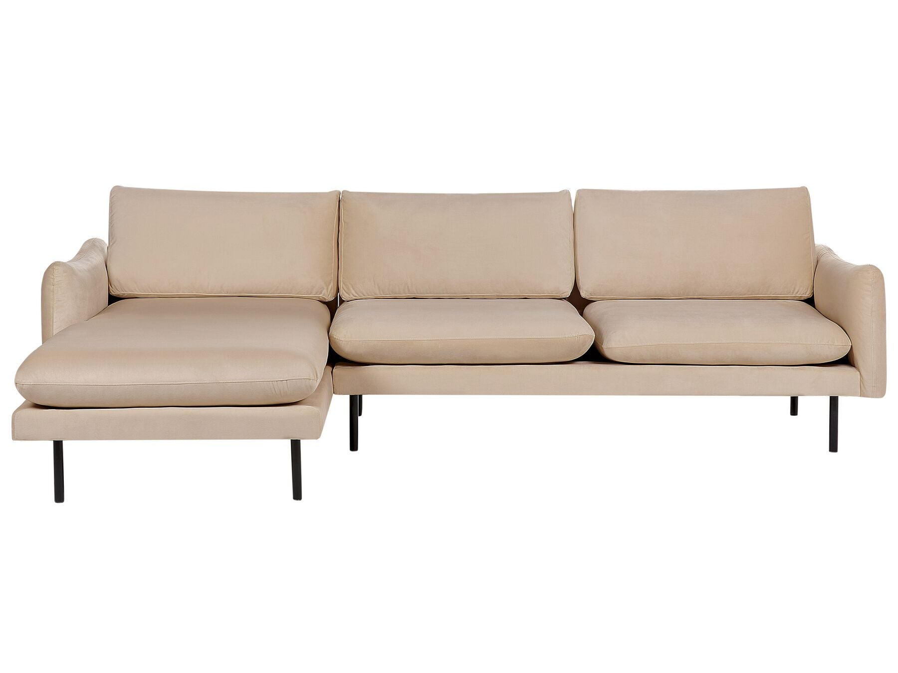 Corner Sofa VINTERBRO Velvet Beige 4 Seater Right Hand