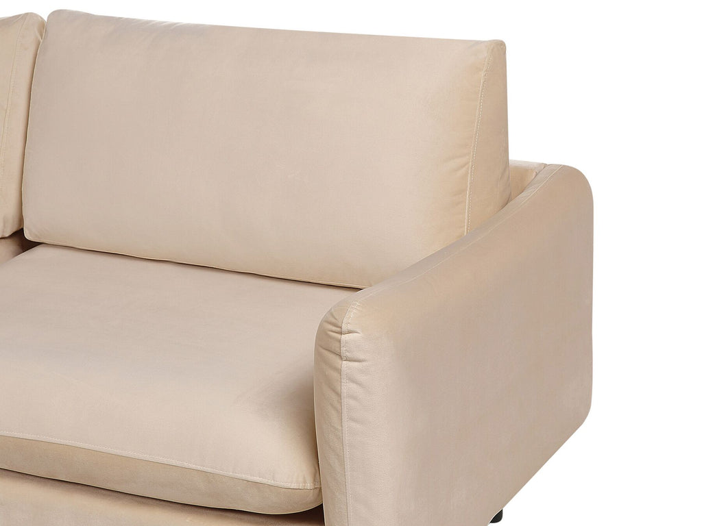 Corner Sofa VINTERBRO Velvet Beige 4 Seater Right Hand