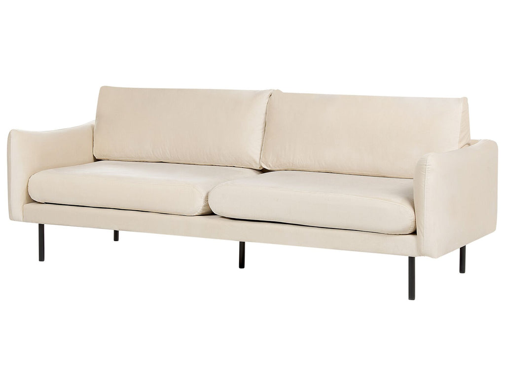 3 Seater Velvet Sofa Light Beige VINTERBRO