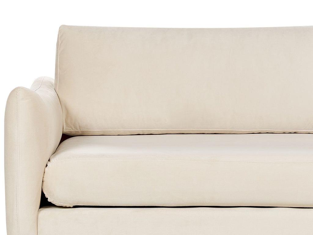 3 Seater Velvet Sofa Light Beige VINTERBRO