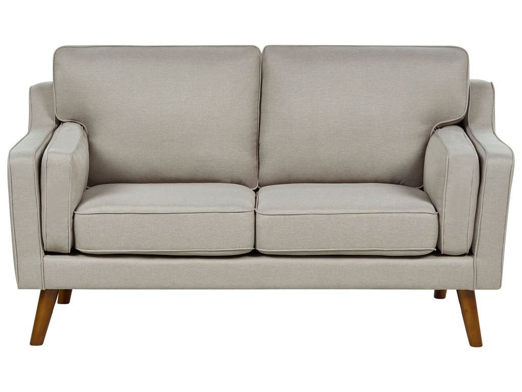 2 Seater Fabric Sofa Beige LOKKA