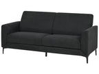 3 Seater Fabric Sofa Black FENES