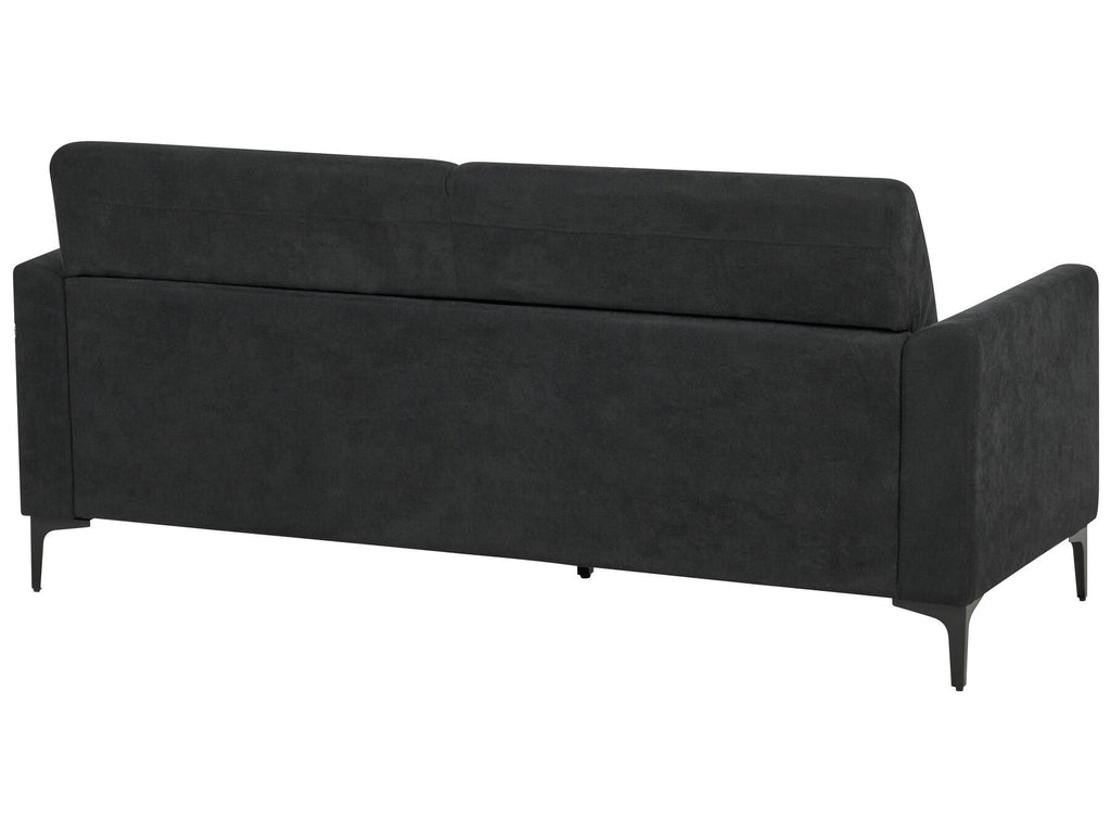 3 Seater Fabric Sofa Black FENES