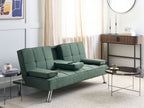 Sofa Bed ROXEN Fabric Dark Green 3 Seater
