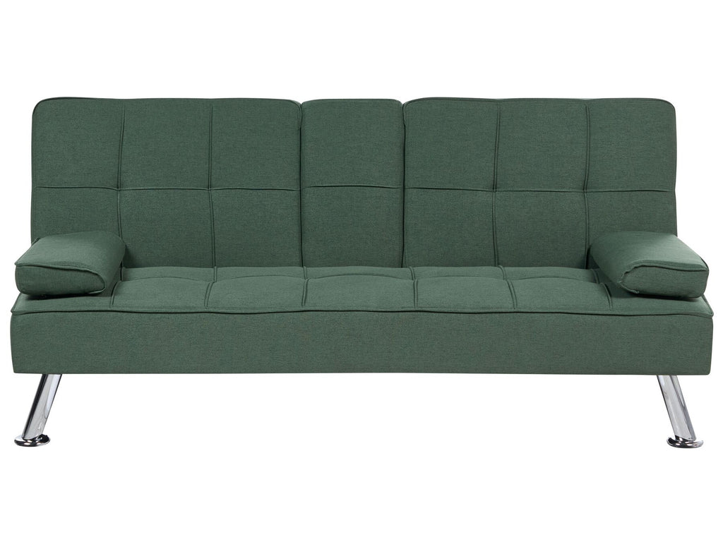 Sofa Bed ROXEN Fabric Dark Green 3 Seater