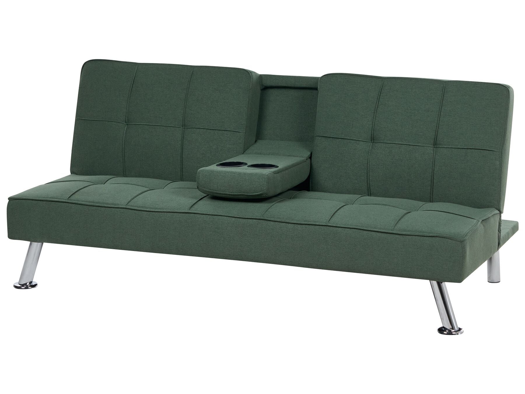 Sofa Bed ROXEN Fabric Dark Green 3 Seater
