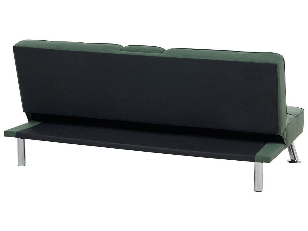 Sofa Bed ROXEN Fabric Dark Green 3 Seater