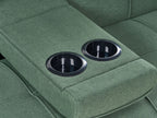 Sofa Bed ROXEN Fabric Dark Green 3 Seater